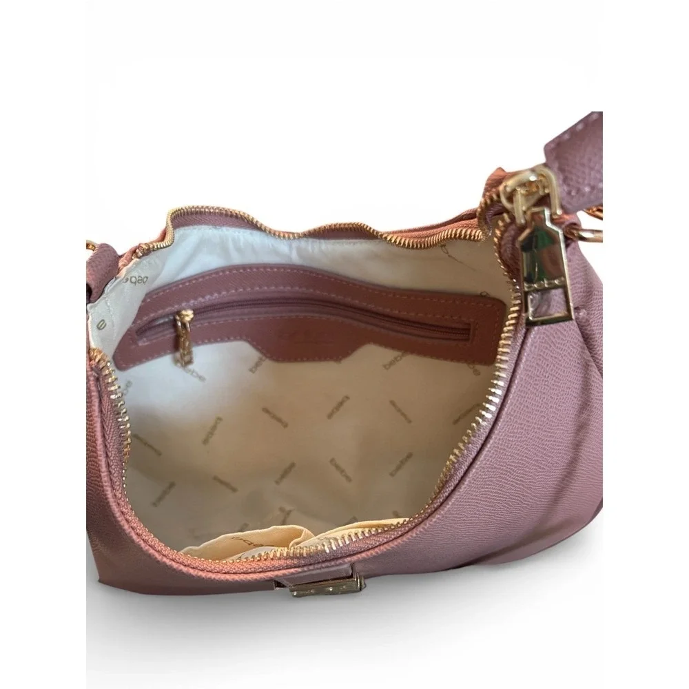 Bebe Emma Small Hobo Shoulder Bag Dark Blush Gold Chain Accents MSRP 109